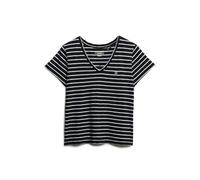 Superdry Studios Slub Embroidered Vee Short Sleeve T-shirt Blue M Woman