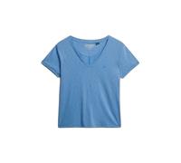 Women's V-neck T-shirt Superdry Slub Emb de Studios Bleu M
