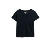 Women's V-neck T-shirt Superdry Slub Emb de Studios Bleu XS