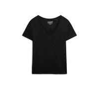Women's V-neck T-shirt Superdry Slub Emb de Studios Noir S