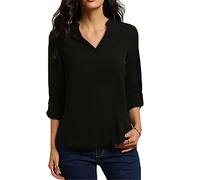 Womens V Neck Tops Women's Workout Running T-Shirt Activewear Yoga Gym Short Sleeve Tops Sports Shirts Cold Shoulder Tops for Women UK Tshirt (Black, L)