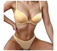Women's V Neck Underwear Set, Seamless Thong Women's Low Waist Solid Color Comfortable Simple Adjustment Type Anti-Exposure Lingerie Chic Briefs Casual Classics Basic Outfit