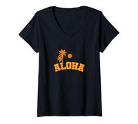 Women's Vacation Aloha Sun Greetings from Afar V-Neck T-Shirt