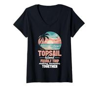 Women's Vacation North Carolina Vacay Memories Topsail Island V-Neck T-Shirt