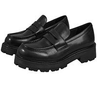 Womens Vagabond Cosmo 2.0 Black Leather Chunky Sole Loafers