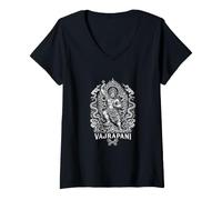 Women's Vajrapani Buddhist Deity Wrathful Protector V-Neck T-Shirt