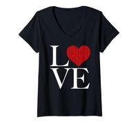 Womens Valentine Love Heart, Cheetah, Leopard, Animal Print Heart V-Neck T-Shirt