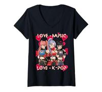 Women's Valentine Vibes k-pop Kids Make My Heart K-pop V-Neck T-Shirt