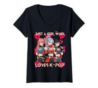 Women's Valentine Vibes k-pop Kids Make My Heart K-pop V-Neck T-Shirt
