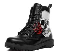Women's Valentine's Day Gifts Boots,Custom Skeleton Rose Boots For Women Men Waterproof Slip On Warm Winter Skull Boots