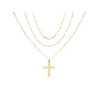 Women's Valentine's Day Layered Gold Necklace Stackable Exquisite Clip Chain Pendant (Gold, 40cm)