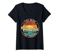 Womens VALERIE The Man The Myth The Legend First Name V-Neck T-Shirt