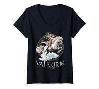 Womens Valkyries of The Nibelungen Freyas Warrior Runes Valkyries V-Neck T-Shirt