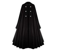 Womens Vampire Cape, Men Viking Medieval Cloak With Hood Vintage Victorain Renaissance Cape Metal Button Gothic King Capes Halloween Costume