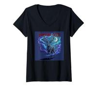 Women's Vampire Deer - Korea China Water Deer Animal Cervidology V-Neck T-Shirt