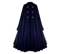Womens Vampire Halloween Costume, Men Viking Medieval Cloak With Hood Vintage Victorain Renaissance Cape Metal Button Gothic King Capes Halloween Costume