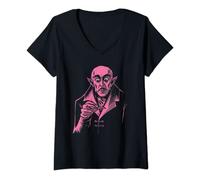 Womens Vampire Nosferatu Monster Dracula Halloween T-shirt V-Neck T-Shirt