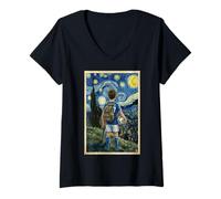 Women's Van Gogh Starry Night Cool Art Team Youth Boys Soccer Player V-Neck T-Shirt