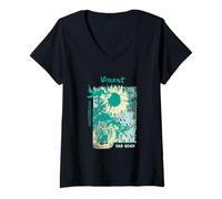 Women's Van Gogh Sunflowers Graphic Modern Art PAPL14715 V-Neck T-Shirt