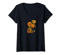 Women's Van Gogh Sunflowers Impressionist Painters Impressionism FR V-Neck T-Shirt