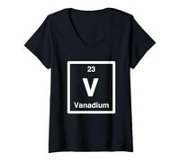 Womens Vanadium | V - Periodic Table Elements, Large Science Gifts V-Neck T-Shirt