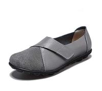Womens Vanccy Premium Orthopedic Loafers Suede Leather Splice, Genuine Comfy Leather Flat Loafers Size 2.5-9UK (6,Grey)