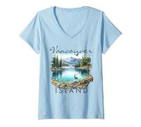 Women's Vancouver Island Travel Trip Vancouver Island Exploring V-Neck T-Shirt
