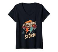 Womens Vascular Surgeon Weathering The OR Storm V-Neck T-Shirt
