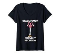 Women's Vasectomies Prevent Abortion V-Neck T-Shirt