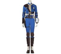 Women's Vault 33 Costume Uniform Suit Lucy MacLean Cosplay Fall Halloween Outfit Out Survival Blue Jumpsuit Set (Blue Suit, L)