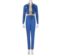 Women's Vault 33 Costume Uniform Suit Lucy MacLean Cosplay Fall Halloween Outfit Out Survival Blue Jumpsuit Set (Jumpsuit Only, XL)
