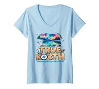 Womens VBS 2025 True North Trusting Jesus Christian Summer Camp V-Neck T-Shirt
