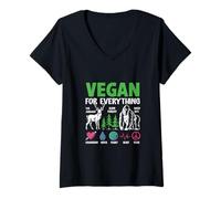 Women's Vegan for Everything The Animals Rain Forest Wild Life Compa V-Neck T-Shirt