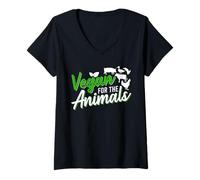 Womens Vegan For The Animals V-Neck T-Shirt