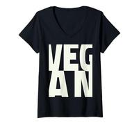 Womens Vegan Gift with Cool Retro Typography Colorful 60s Hippy V-Neck T-Shirt