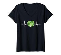 Womens Vegan Heartbeat Vegetarian Keto Veggie Lovers V-Neck T-Shirt
