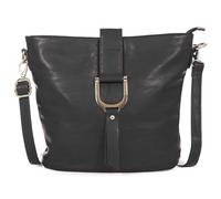 Womens Vegan Leather Bucket Style Cross Body Shoulder Handbag - Lightewight Medium Size Bag - Frankie (Black)