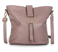 Womens Vegan Leather Bucket Style Cross Body Shoulder Handbag - Lightewight Medium Size Bag - Frankie (Dusty Pink)