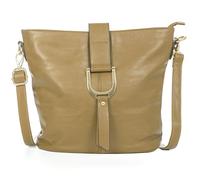 Womens Vegan Leather Bucket Style Cross Body Shoulder Handbag - Lightewight Medium Size Bag - Frankie (Khaki)