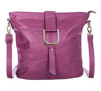 Womens Vegan Leather Bucket Style Cross Body Shoulder Handbag - Lightewight Medium Size Bag - Frankie (Purple)