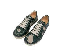 Women's Vegan Leather Green Sneakers - I Do What I Want Pattern, Multicolored, 4 UK