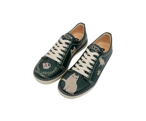 Women's Vegan Leather Green Sneakers - I Do What I Want Pattern, Multicolored, 4 UK
