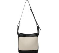 Womens Vegan Leather Shoulder Bag(White Black)