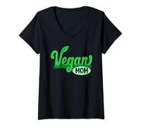 Women's Vegan Mom Leafy Vegetable Vegetarian Veganism V-Neck T-Shirt