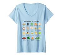Women's Vegan Protein Sources V-Neck T-Shirt