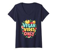 Womens Vegan Vibes V-Neck T-Shirt
