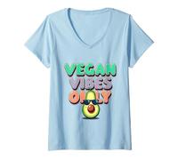 Womens Vegan Vibes V-Neck T-Shirt