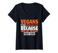 Women's Vegans Hate Astronomy Because There are Too Many Meat-EORS V-Neck T-Shirt