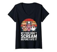 Women's Vegetarian My Food Didn’T Scream Before I Ate It V-Neck T-Shirt