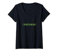 Womens Vegetarian Plant Based V-Neck T-Shirt